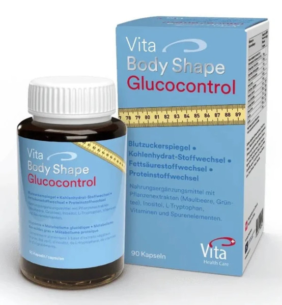 Vita Body Shape Glucocontrol 90 Kapseln - Blutzuckerspiegel und Stoffwechsel im Gleichgewicht
